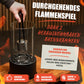 Tischkamin mit durch Ring verstellbare Flamme - mit zwei Steinarten
